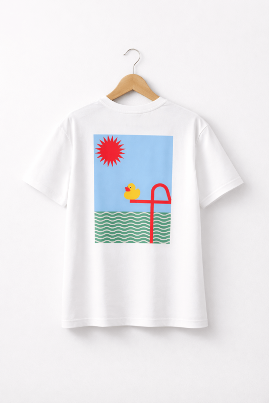 T-shirt avec graphique plage coloré